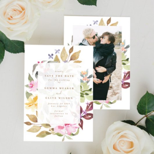 Trockenes Blumenwasser Kunst Hochzeit Foto Save The Date