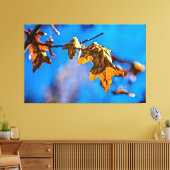 Trockenes Eichenblatt - Der Frühling ist noch weit Leinwanddruck (Insitu (Wohnzimmer))