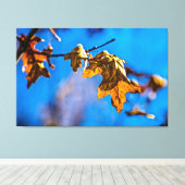 Trockenes Eichenblatt - Der Frühling ist noch weit Leinwanddruck (Insitu (Holzboden))