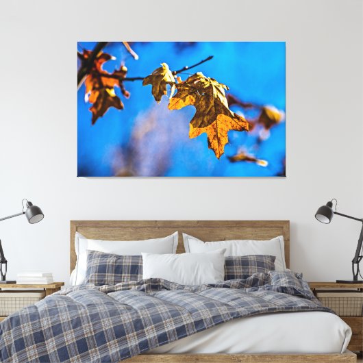 Trockenes Eichenblatt - Der Frühling ist noch weit Leinwanddruck (Insitu (Schlafzimmer))