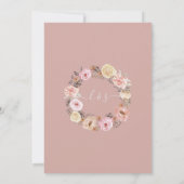 Trockenes Floral Boho Blush Rose Gold Brautparty Einladung (Rückseite)