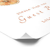 Trockenes Orange Garland Wedding Gästebuchzeichen Fotodruck (Ecke)