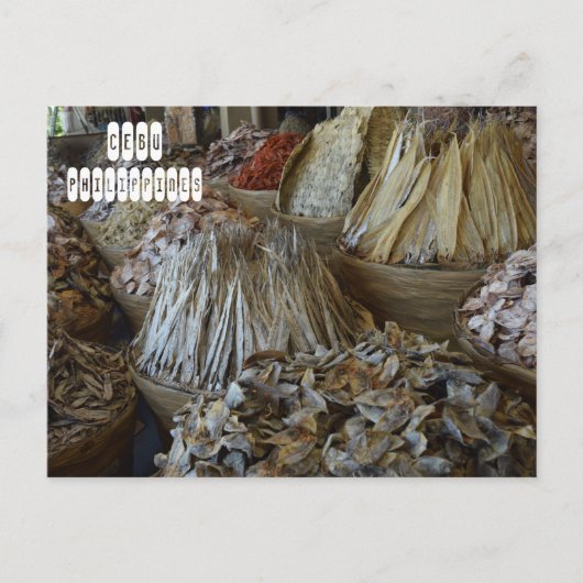 Trockenfisch in Cebu Postkarte (Vorderseite)