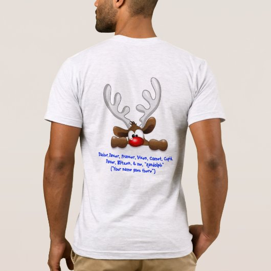 TROCKENGEFÜHL VON SPASS FUNNY REINDEER GRAY T - SH T-Shirt (Rückseite)
