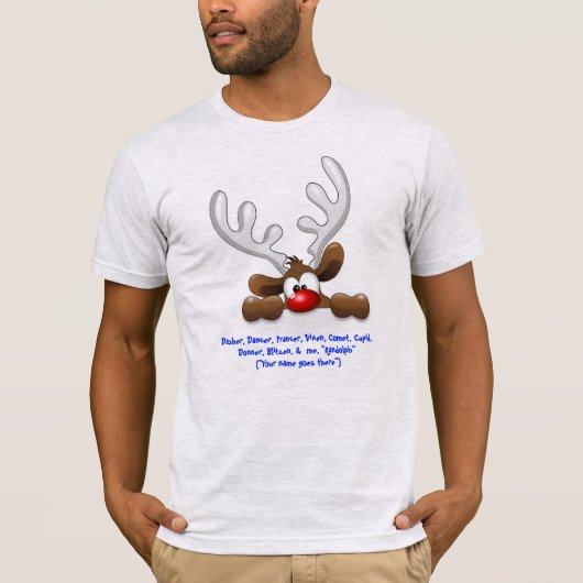 TROCKENGEFÜHL VON SPASS FUNNY REINDEER GRAY T - SH T-Shirt (Vorderseite)