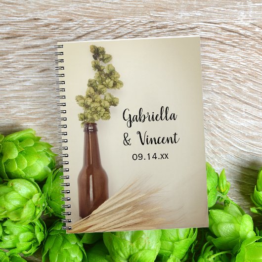 Trockenhops und Brauerei Hochzeitsgästebuch Notizblock