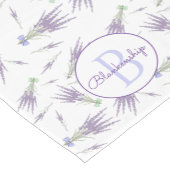 Trockenlavender-Blume Bundle Muster Monogramm Kurzer Tischläufer (Ecke)
