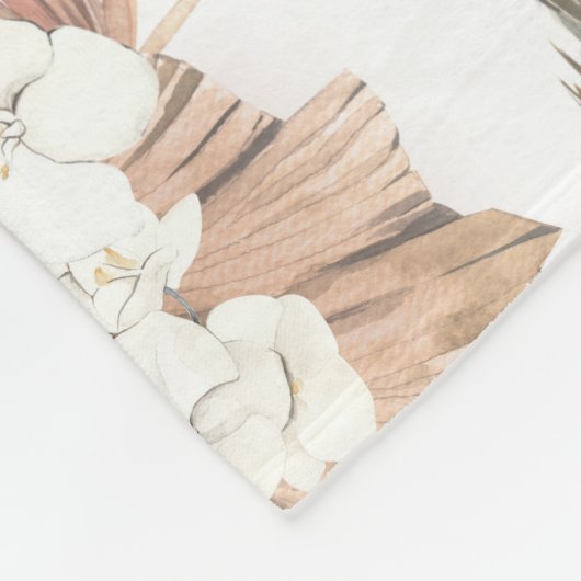 Trockenpalme-Blätter Foliage und tropische Blume Fleecedecke (Ecke)