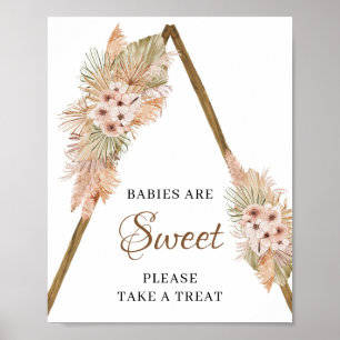 Trockenpalme Blätter Pampas Grass Babies sind süß Poster