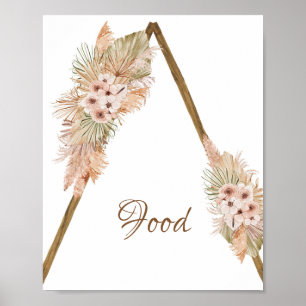 Trockenpalme Blätter Pampas Grass Food Sign Poster