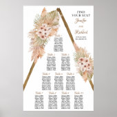 Trockenpalme Pampas Gras Dusty Rose Holzbogen Poster (Vorne)