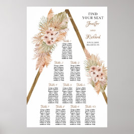 Trockenpalme Pampas Gras Dusty Rose Holzbogen Poster