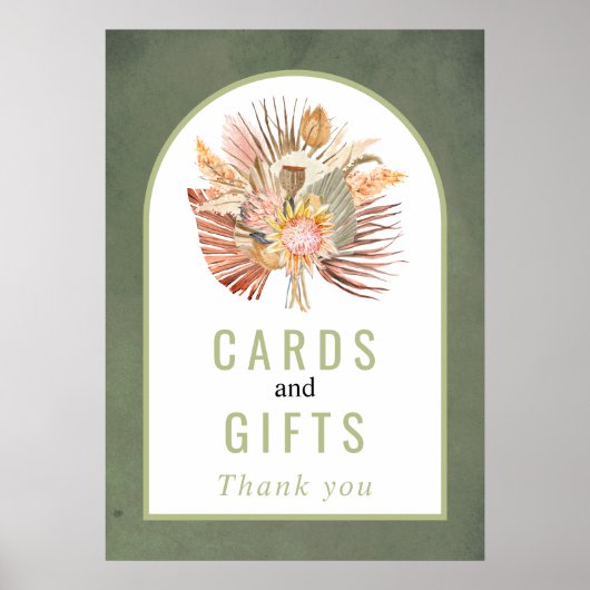 Trockenpalme, Pampas Gras Salbei Poster (Vorne)