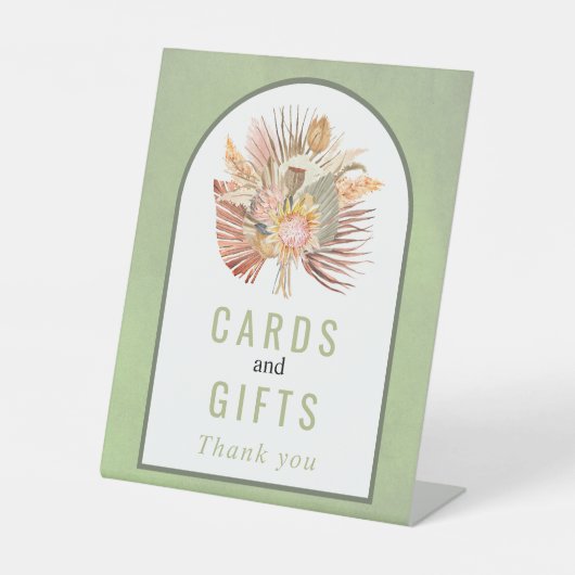 Trockenpalme, Pampas Gras Salbei Sockelschild (Vorderseite)