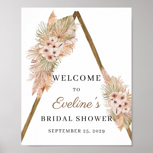 Trockenpalme Pampas Grass Dusty Pink Orchid Schild (Vorne)