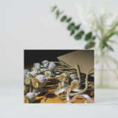 Trockenpoppy-Pods der Blume Postkarte (Stehend Vorderseite)