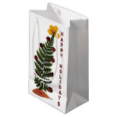 Trockenpresse Blume Weihnachtsbaum Geschenktasche  Kleine Geschenktüte (Vorderseite Schrägansicht)