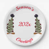 Trockenpresse Blume Weihnachtsbaum Pappteller (Vorderseite)