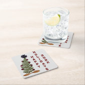 Trockenpresse Blume Weihnachtsbaum Rechteckiger Pappuntersetzer (Vor Ort)