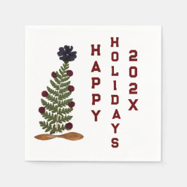 Trockenpresse Blume Weihnachtsbaum Serviette