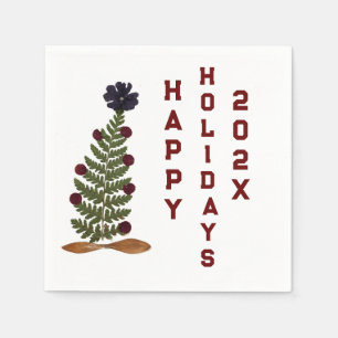 Trockenpresse Blume Weihnachtsbaum Serviette