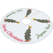 Trockenpresse Blume Weihnachtsbaumrock Polyester Weihnachtsbaumdecke (Schrägansicht)