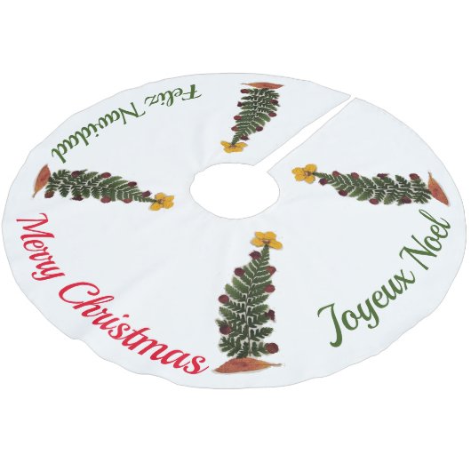 Trockenpresse Blume Weihnachtsbaumrock Polyester Weihnachtsbaumdecke (Schrägansicht)