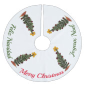 Trockenpresse Blume Weihnachtsbaumrock Polyester Weihnachtsbaumdecke (Vorderseite)