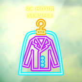 Trockenreiniger Imitate Neon 24 Std. Service Front Fensteraufkleber (Blatt 3)