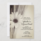 Trockenweizen- und Daisy-Hochzeit Einladung (Vorderseite)