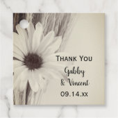 Trockenweizen- und Daisy-Hochzeit Geschenkanhänger (Vorderseite)