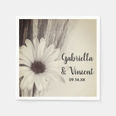 Trockenweizen- und Daisy-Hochzeit Serviette (Vorderseite)