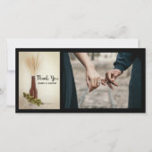 Trockenweizen und Hopfen Brauerei Hochzeit Vielen Dankeskarte (Vorderseite)