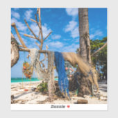 Trocknen der Netze am Strand Aufkleber (Blatt)