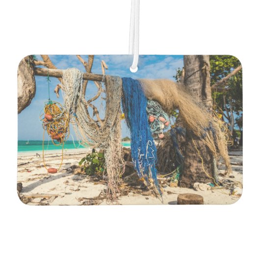 Trocknen der Netze am Strand Autolufterfrischer (Rückseite)
