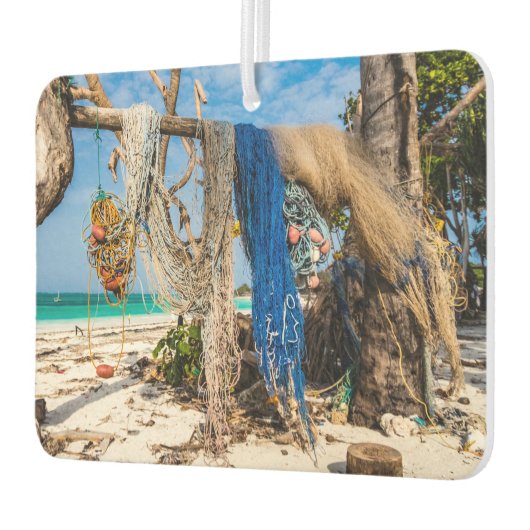 Trocknen der Netze am Strand Autolufterfrischer (Links)