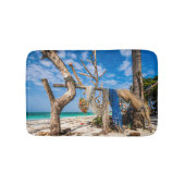 Trocknen der Netze am Strand Badematte (Vorderseite)