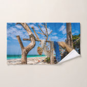 Trocknen der Netze am Strand Badhandtuch Set (Handtuch)