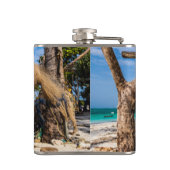 Trocknen der Netze am Strand Flachmann (Rückseite)