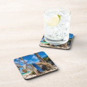 Trocknen der Netze am Strand Getränkeuntersetzer (Rechte Seite)