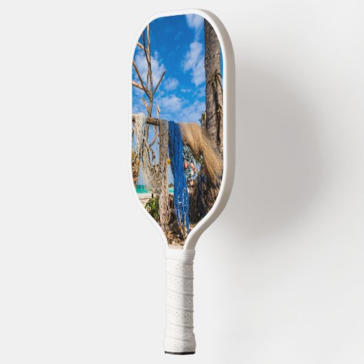 Trocknen der Netze am Strand Pickleball Schläger (Links)