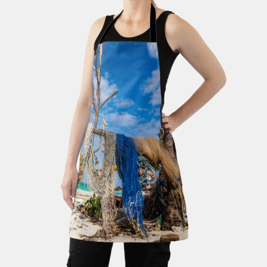 Trocknen der Netze am Strand Schürze (InSitu)