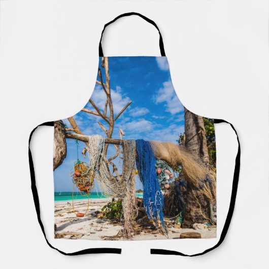 Trocknen der Netze am Strand Schürze (Vorderseite)