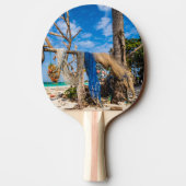 Trocknen der Netze am Strand Tischtennis Schläger (Rückseite)