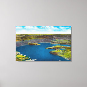 Trocknen Sie Fälle und fällt See, großartige Leinwanddruck