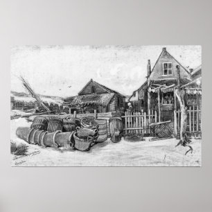 Trocknende Scheune Fische Vincent van Goghs  , Poster