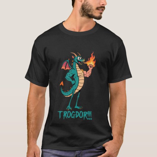 Trogdor Der Burninator - Beefy Arm Drache Meme T-Shirt (Vorderseite)