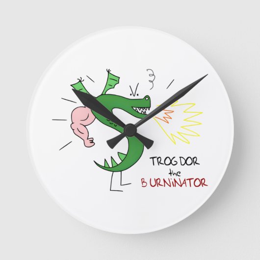 Trogdor Der Burninator  Runde Wanduhr (Vorderseite)