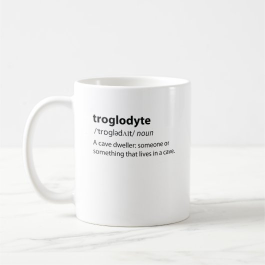 Troglodyte - Funny Cave Dweller Caver Speleology Kaffeetasse (Links)