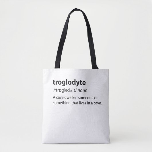 Troglodyte - Funny Cave Dweller Caver Speleology Tasche (Vorderseite)
